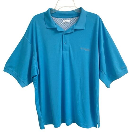 Columbia PFG Perfect Cast Polo men’s XL bright blue shirt Omni-shade NEW - Picture 1 of 7